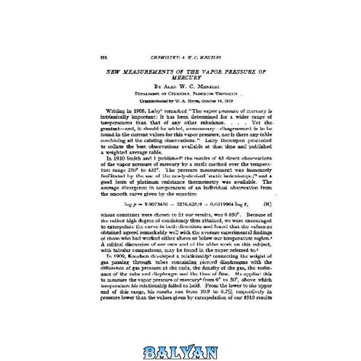 دانلود کتاب New Measurements of the Vapor Pressure of Mercury (1919)(en)(5s)